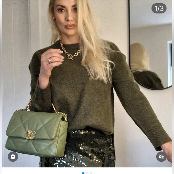 ZARA GREEN SEQUIN MIDI SKIRT 2157/248/500 015/216 - Picture 9 of 16